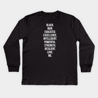 Black Man | Black Power | African American Kids Long Sleeve T-Shirt